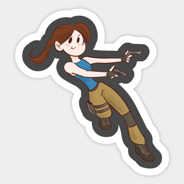 Tiny Lara Croft Sticker by ImaginativeJoy